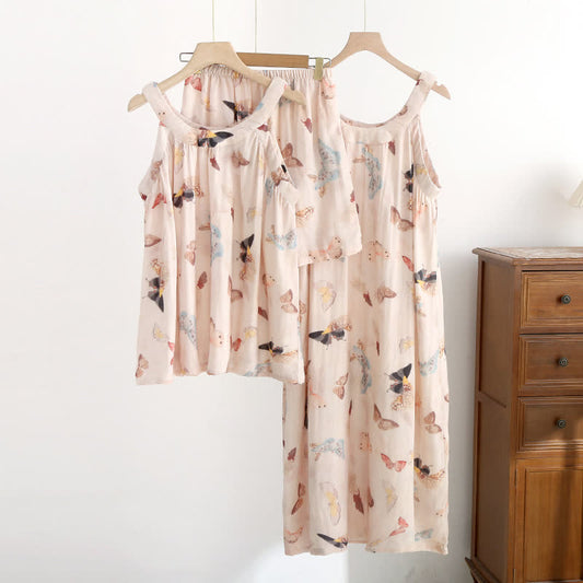 Nachthemd mit Vintage-Schmetterlingsdruck