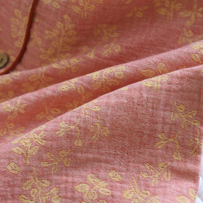 Pyjama mit floralem Revers aus garngefärbtem Baumwolljacquard