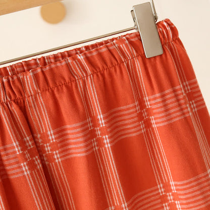 Unisex-Loungewear-Set aus karierter, garngefärbter Baumwolle