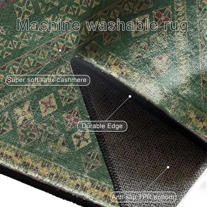 Marokkanischer geometrischer dunkelgrüner Flächenteppich