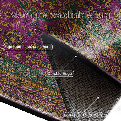 Rutschfester Teppich im Retro-Stil mit geometrischem Muster