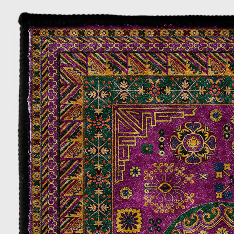 Rutschfester Teppich im Retro-Stil mit geometrischem Muster