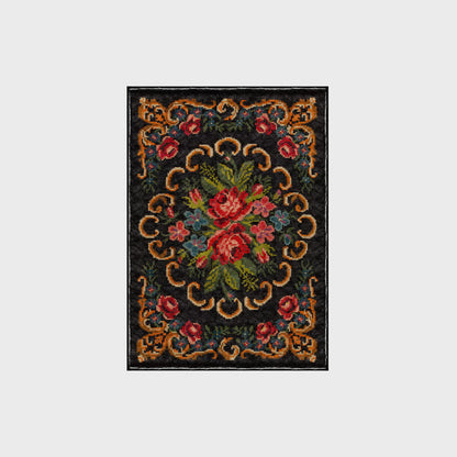 Teppich für drinnen und draußen im Vintage-Stil mit Rosenmotiv
