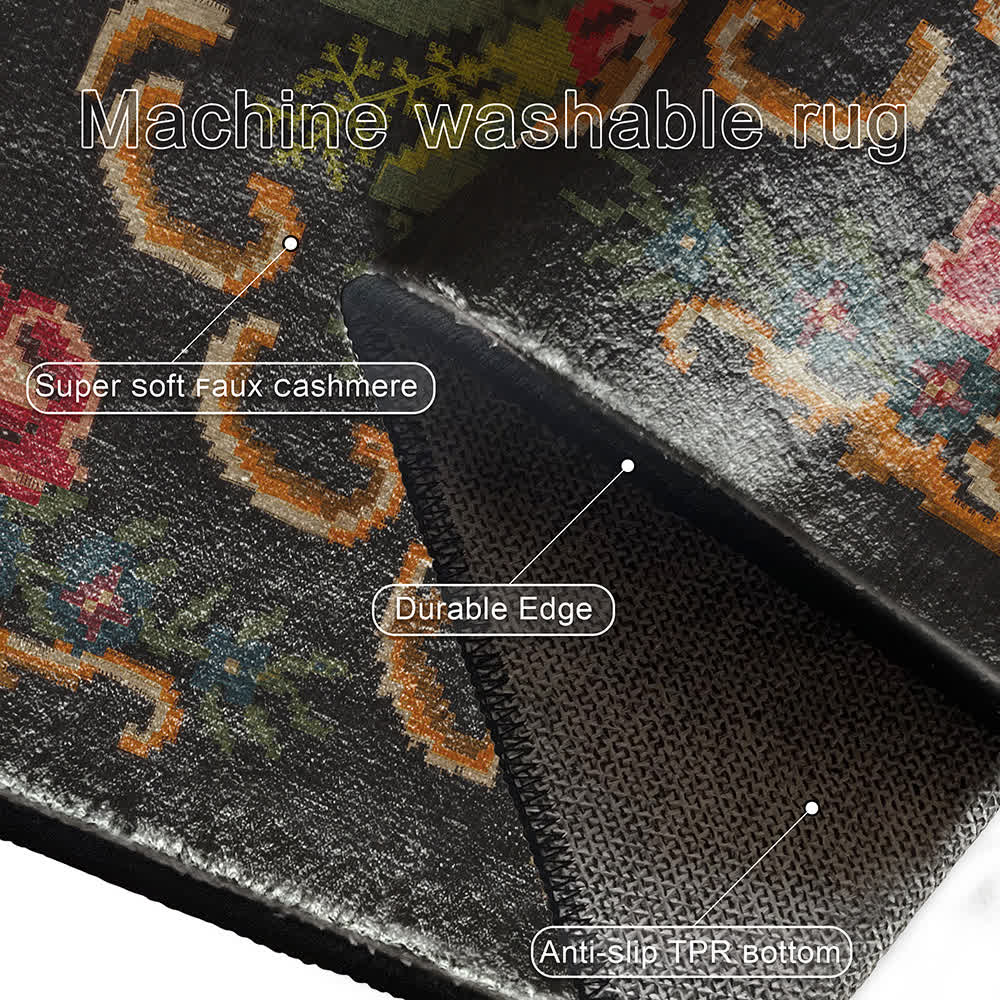 Teppich für drinnen und draußen im Vintage-Stil mit Rosenmotiv