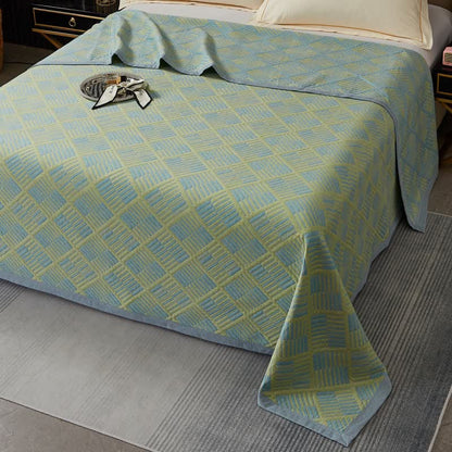 Geometrische Steppdecke mit Rautenmuster und garngefärbter Baumwolle