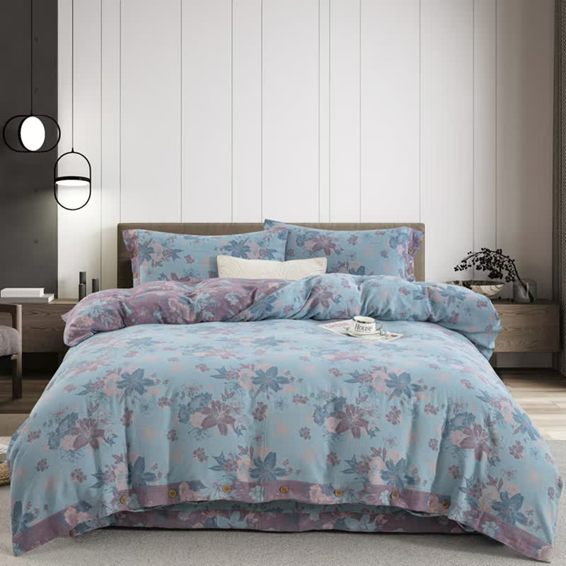 Lily Baumwollgaze-Jacquard-Bettwäscheset (4-teilig)