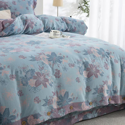 Lily Baumwollgaze-Jacquard-Bettwäscheset (4-teilig)