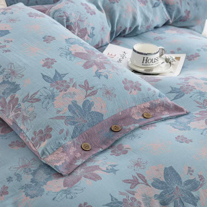 Lily Baumwollgaze-Jacquard-Bettwäscheset (4-teilig)