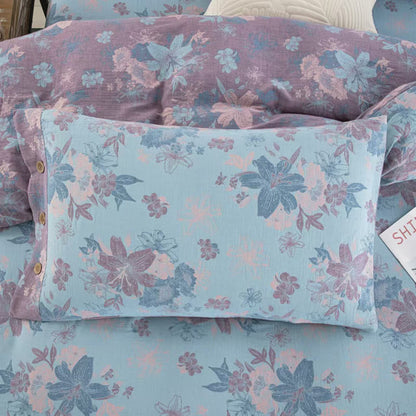 Lily Baumwollgaze-Jacquard-Bettwäscheset (4-teilig)