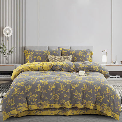 Rustikales Jacquard-Bettwäscheset aus Baumwollgaze mit Blumenmuster (4-teilig) - 200cm x 230cm - image 1
