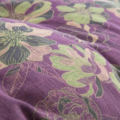 Wendebettwäscheset aus Baumwollgaze-Jacquard mit Blumenmuster (4-teilig)