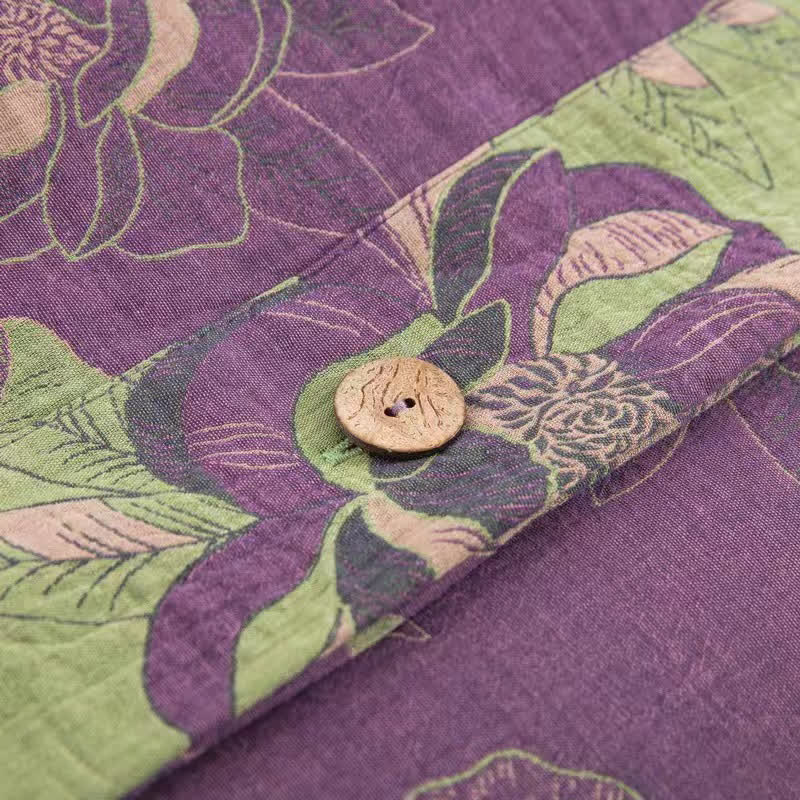 Wendebettwäscheset aus Baumwollgaze-Jacquard mit Blumenmuster (4-teilig)