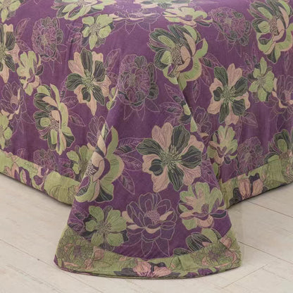 Wendebettwäscheset aus Baumwollgaze-Jacquard mit Blumenmuster (4-teilig)