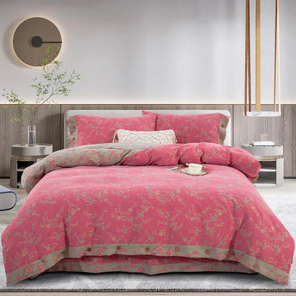 Wintersweet Baumwollgaze-Jacquard-Bettwäscheset (4-teilig)