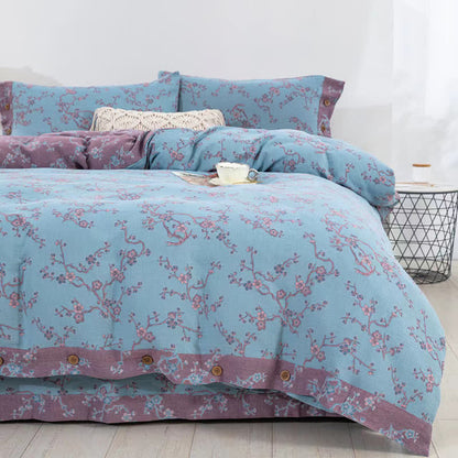 Wintersweet Baumwollgaze-Jacquard-Bettwäscheset (4-teilig)