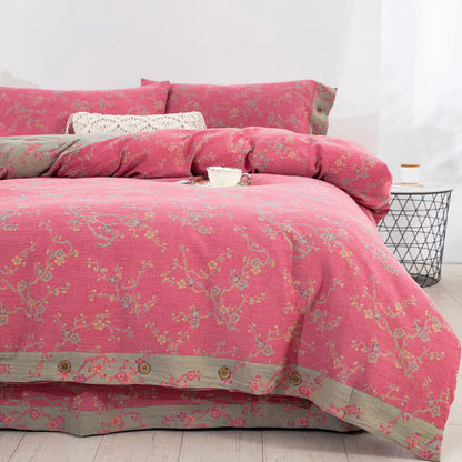 Wintersweet Baumwollgaze-Jacquard-Bettwäscheset (4-teilig)