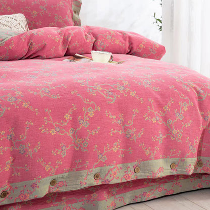 Wintersweet Baumwollgaze-Jacquard-Bettwäscheset (4-teilig)