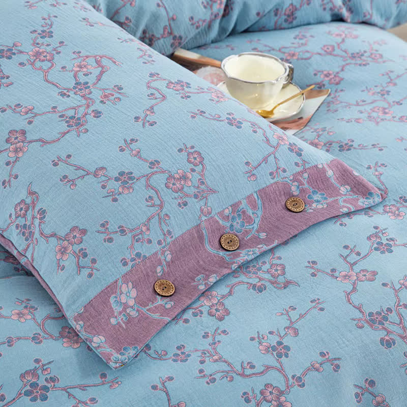Wintersweet Baumwollgaze-Jacquard-Bettwäscheset (4-teilig)