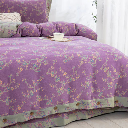 Wintersweet Baumwollgaze-Jacquard-Bettwäscheset (4-teilig)