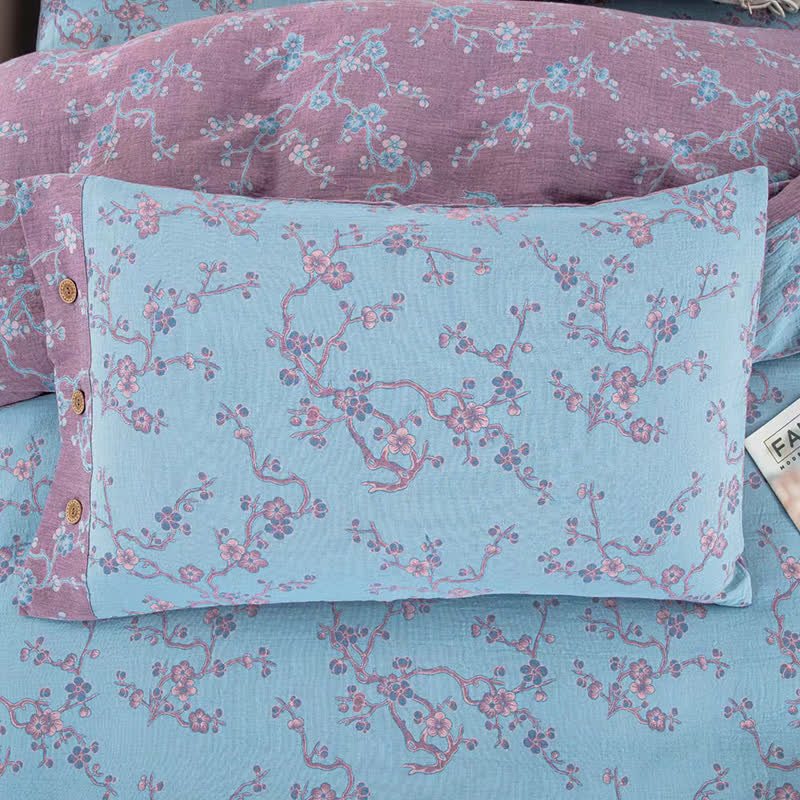 Wintersweet Baumwollgaze-Jacquard-Bettwäscheset (4-teilig)
