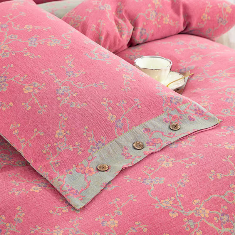 Wintersweet Baumwollgaze-Jacquard-Bettwäscheset (4-teilig)