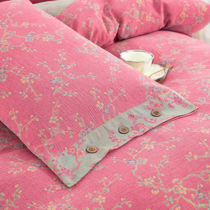 Wintersweet Baumwollgaze-Jacquard-Bettwäscheset (4-teilig)