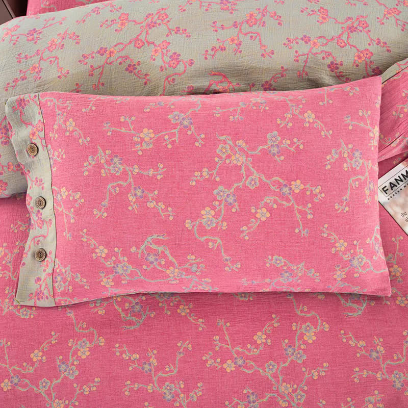 Wintersweet Baumwollgaze-Jacquard-Bettwäscheset (4-teilig)