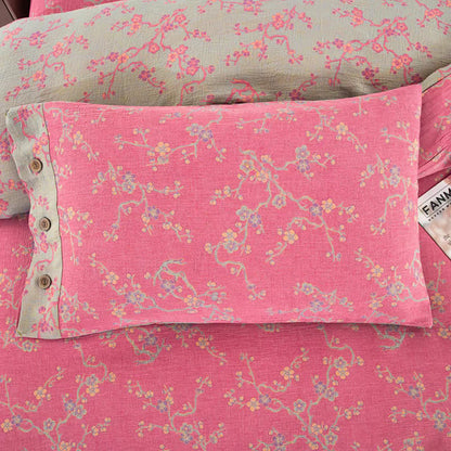 Wintersweet Baumwollgaze-Jacquard-Bettwäscheset (4-teilig)