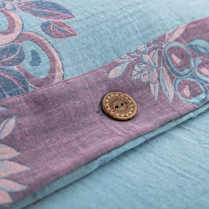Sonnenblumen-Bettwäscheset aus Baumwollgaze-Jacquard (4-teilig)