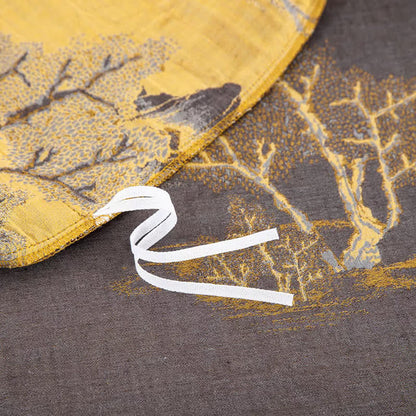 Bettwäscheset aus Baumwollgaze-Jacquard mit Landschaftsdruck (4-teilig)