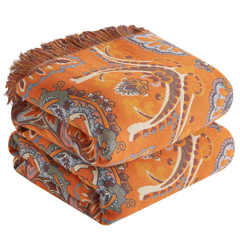 Steppdecke aus Baumwollgaze im Boho-Stil