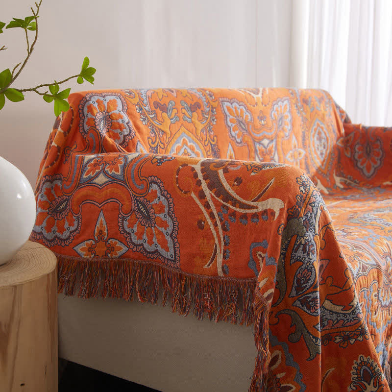 Steppdecke aus Baumwollgaze im Boho-Stil