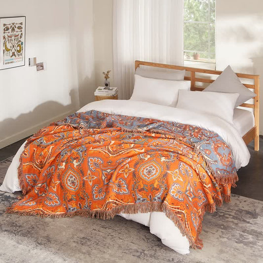 Steppdecke aus Baumwollgaze im Boho-Stil