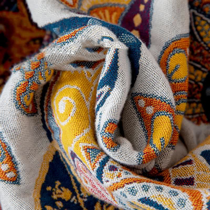 Künstlerische Steppdecke aus Baumwollgaze mit Blumenmuster