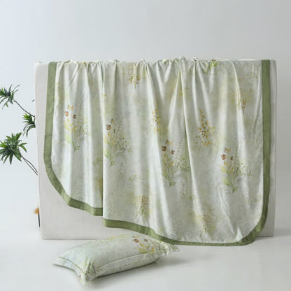 Kühle Tagesdecke aus Naturfaser mit Hibiskus-Print
