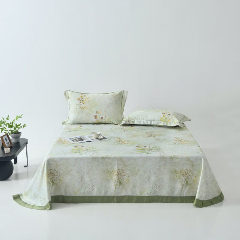 Kühle Tagesdecke aus Naturfaser mit Hibiskus-Print