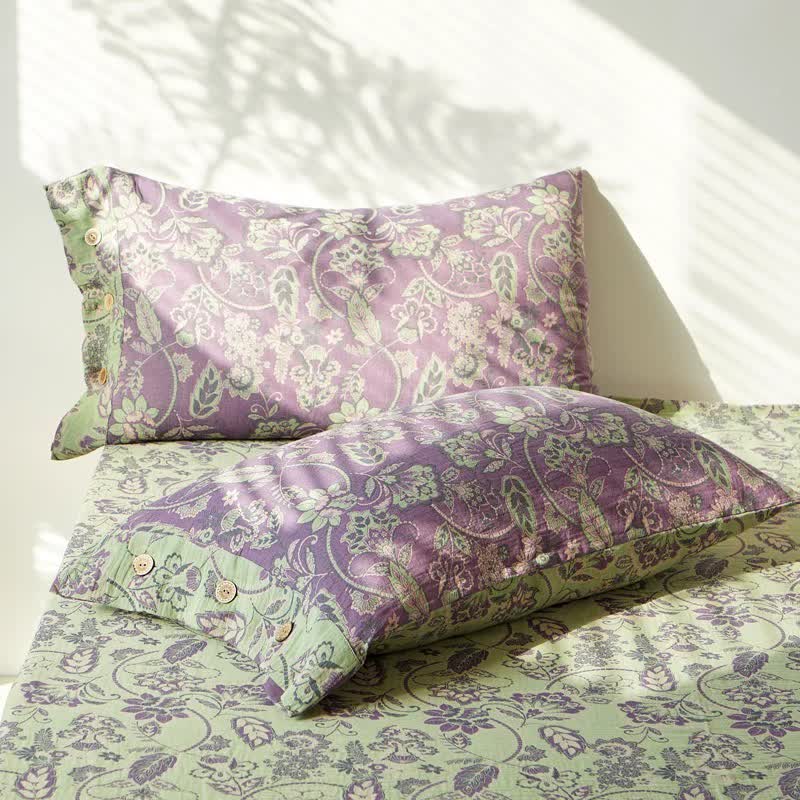 Tagesdecke aus Baumwollgaze-Jacquard mit abstraktem Blumenmuster