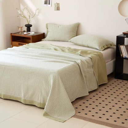 Tagesdecke aus kariertem Doppelgaze-Jacquard aus Baumwolle