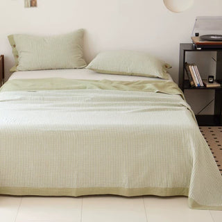 Tagesdecke aus kariertem Doppelgaze-Jacquard aus Baumwolle