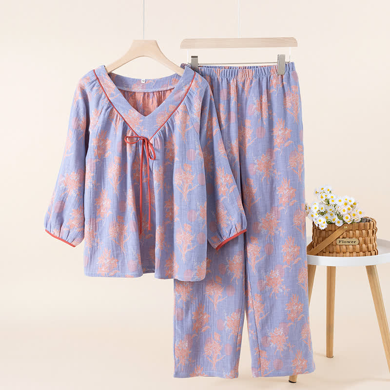 Oriental Lily – Nachtwäsche-Set aus Baumwollgaze