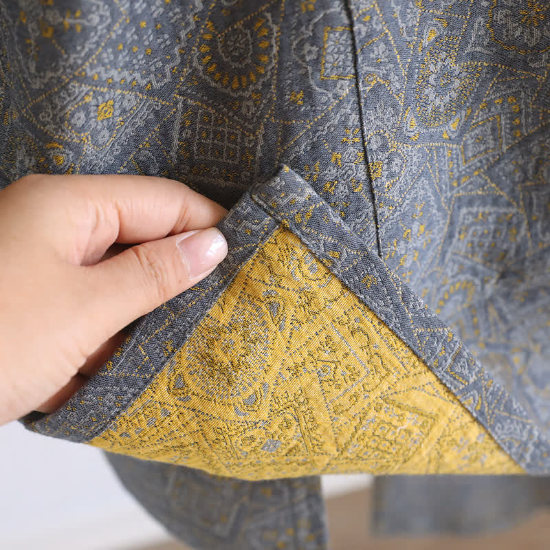 Unisex Japanisches Kimono-Pyjama-Set mit geometrischem Muster