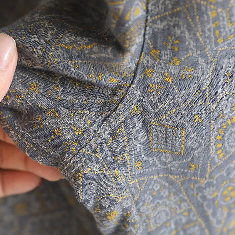 Unisex Japanisches Kimono-Pyjama-Set mit geometrischem Muster