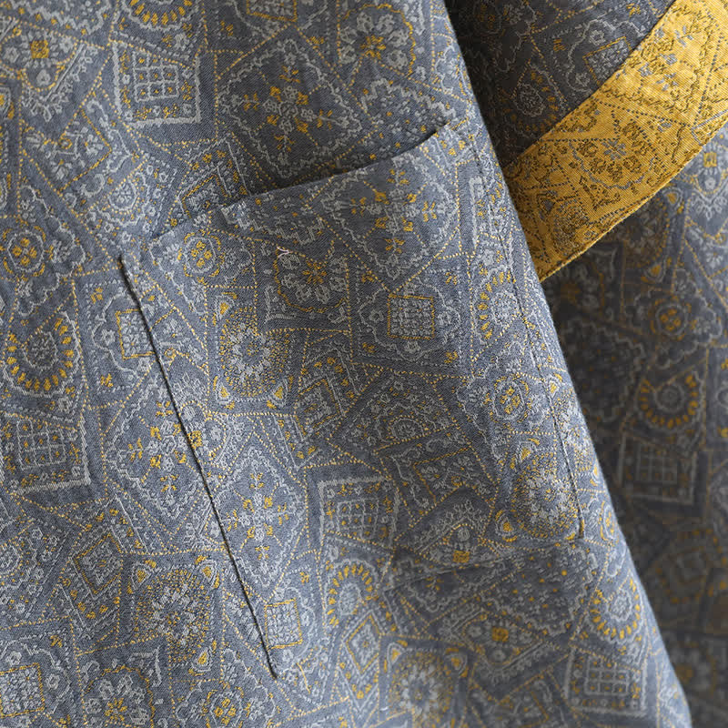 Unisex Japanisches Kimono-Pyjama-Set mit geometrischem Muster