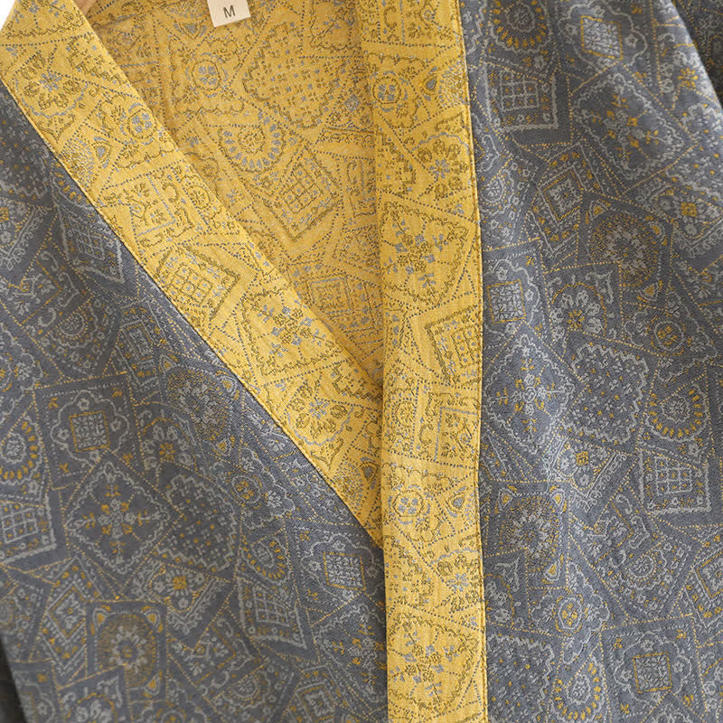 Unisex Japanisches Kimono-Pyjama-Set mit geometrischem Muster