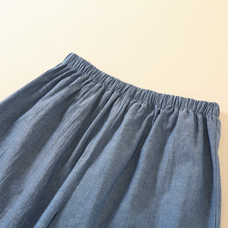 Einfarbiger Kimono-Pyjama mit geometrischem Kragen
