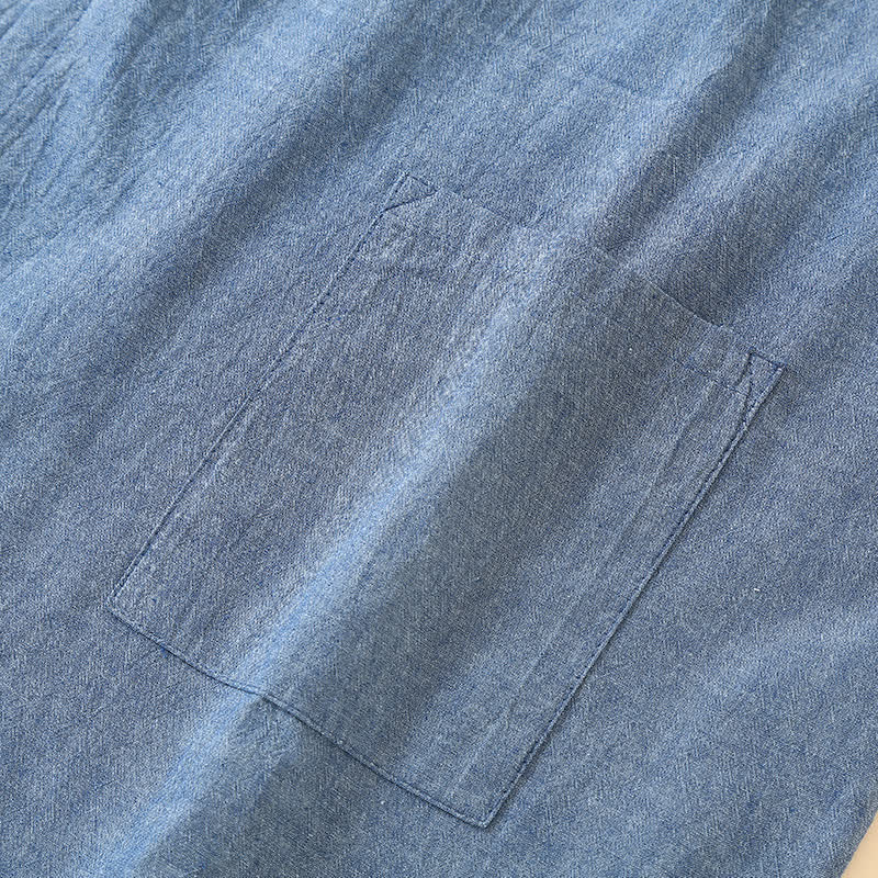 Einfarbiger Kimono-Pyjama mit geometrischem Kragen