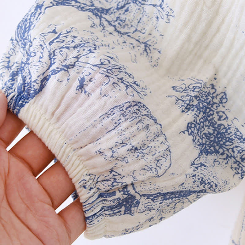 Nachthemd aus Baumwollgaze mit Toile-Print