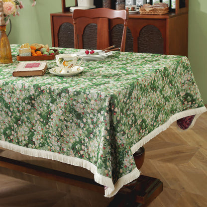 Knitterfreie, rustikale, rechteckige Jacquard-Tischdecke