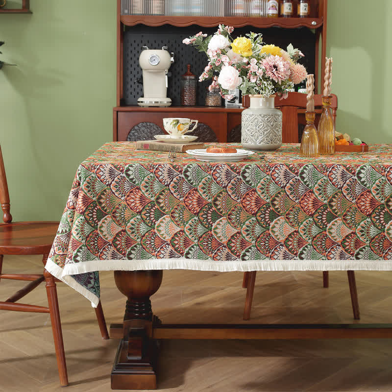 Waschbare, schmutzabweisende Boho-Tischdecke