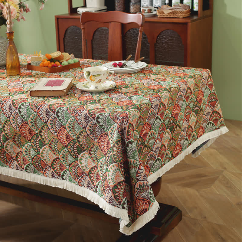 Waschbare, schmutzabweisende Boho-Tischdecke